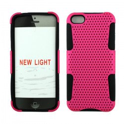 iPhone 5C Mesh Hybrid Case (Hot Pink - Black)